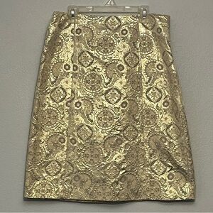 Gold Brocade A-line Skirt, size 4